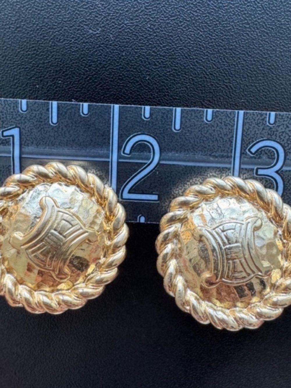 Celine Triomphe Macadam Clip On Earrings - Picture 6 of 9
